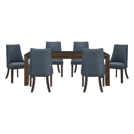 Paulson Dark Brown/Blue Gray 7-Piece 79" Dining Set from Homelegance - Luna Furniture
