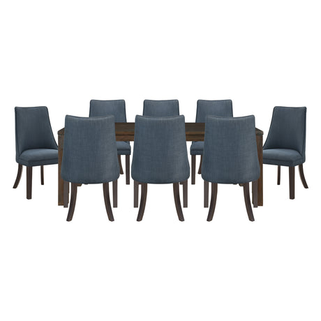 Paulson Dark Brown/Blue Gray 9-Piece 79" Dining Set from Homelegance - Luna Furniture