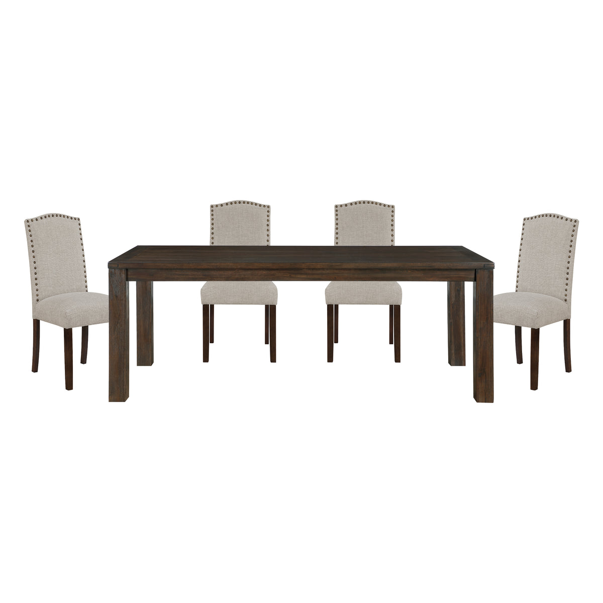 Paulson Dark Brown/Blue Gray 5-Piece 79" Dining Set from Homelegance - Luna Furniture