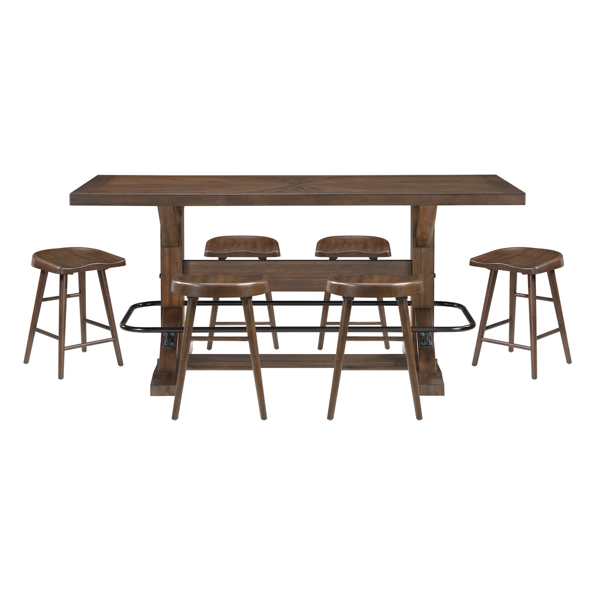 Oliver Brown 7-Piece Pub Height Dining Set from Homelegance - Luna Furniture