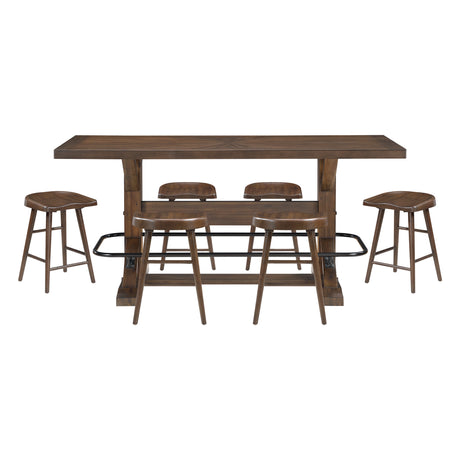 Oliver Brown 7-Piece Pub Height Dining Set from Homelegance - Luna Furniture
