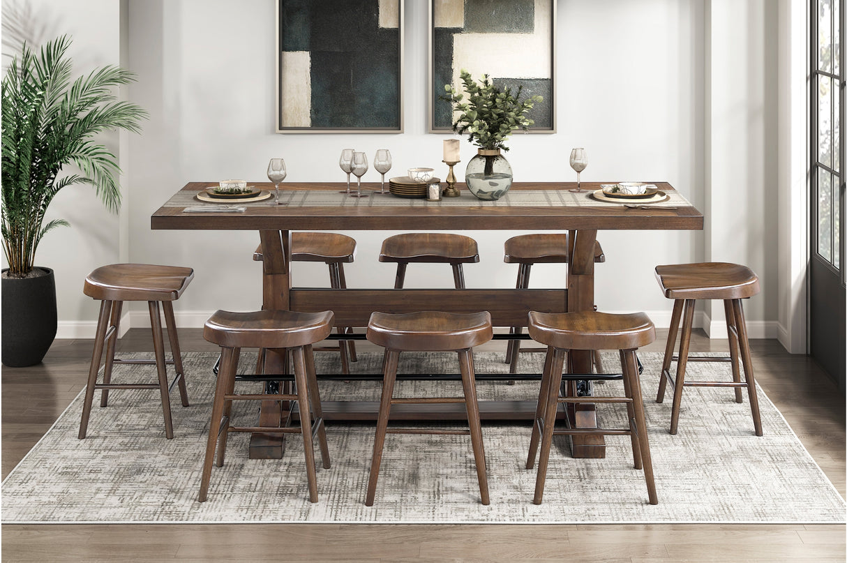 Oliver Brown Counter Height Set from Homelegance - Luna Furniture