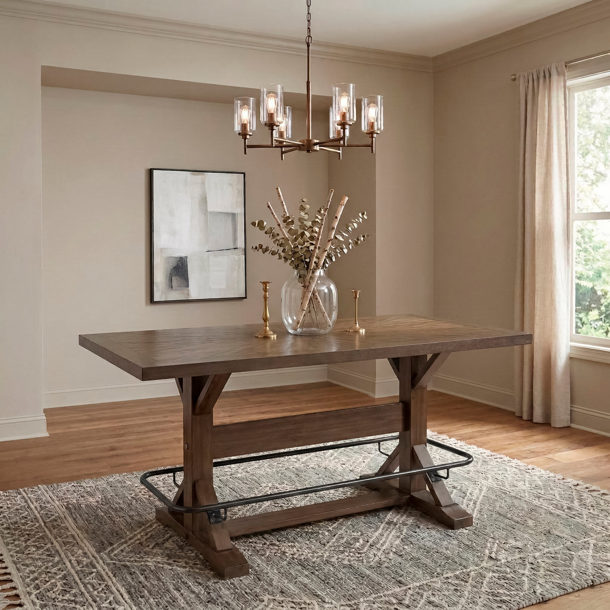 Oliver Brown Counter Height Table from Homelegance - Luna Furniture