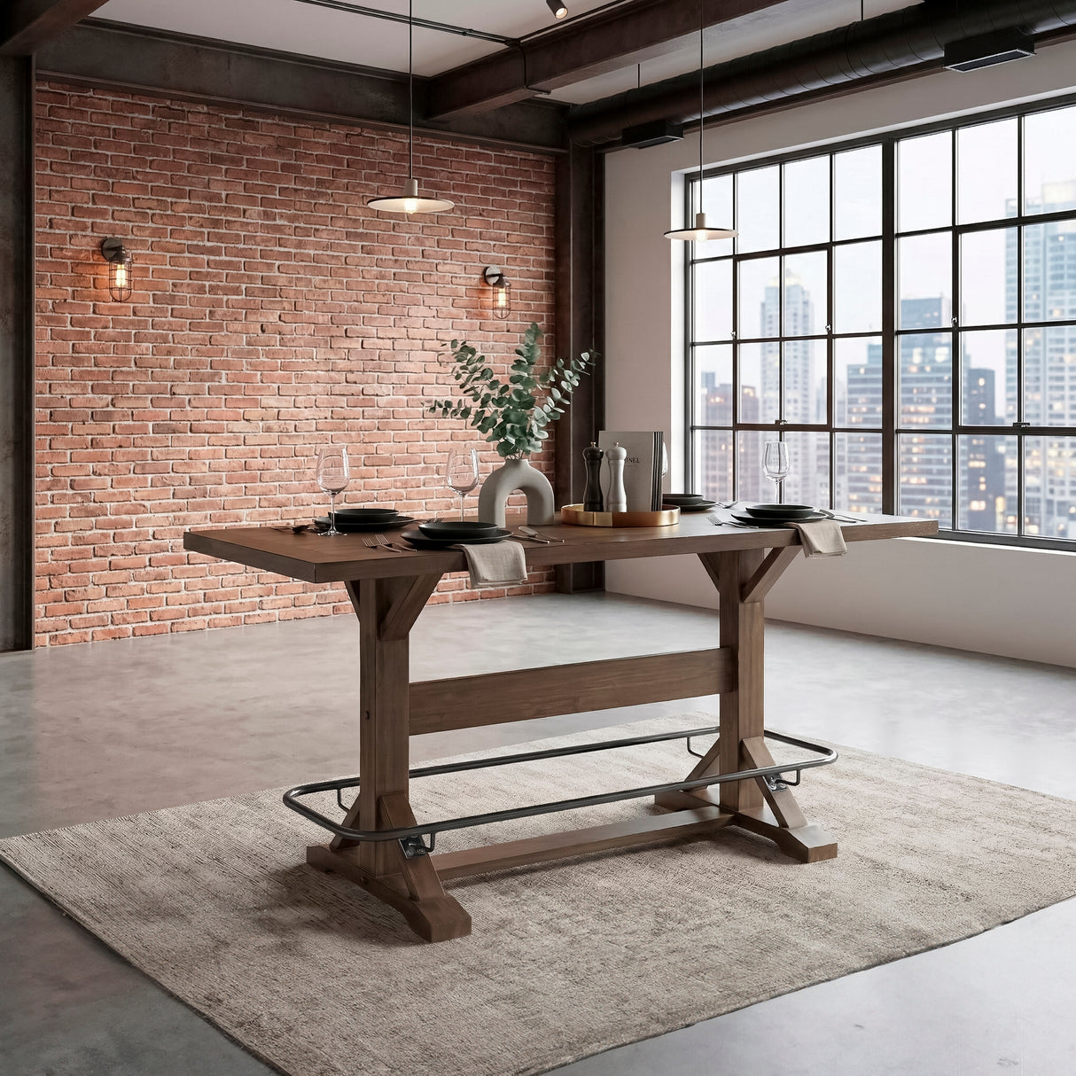 Oliver Brown Pub Height Table from Homelegance - Luna Furniture