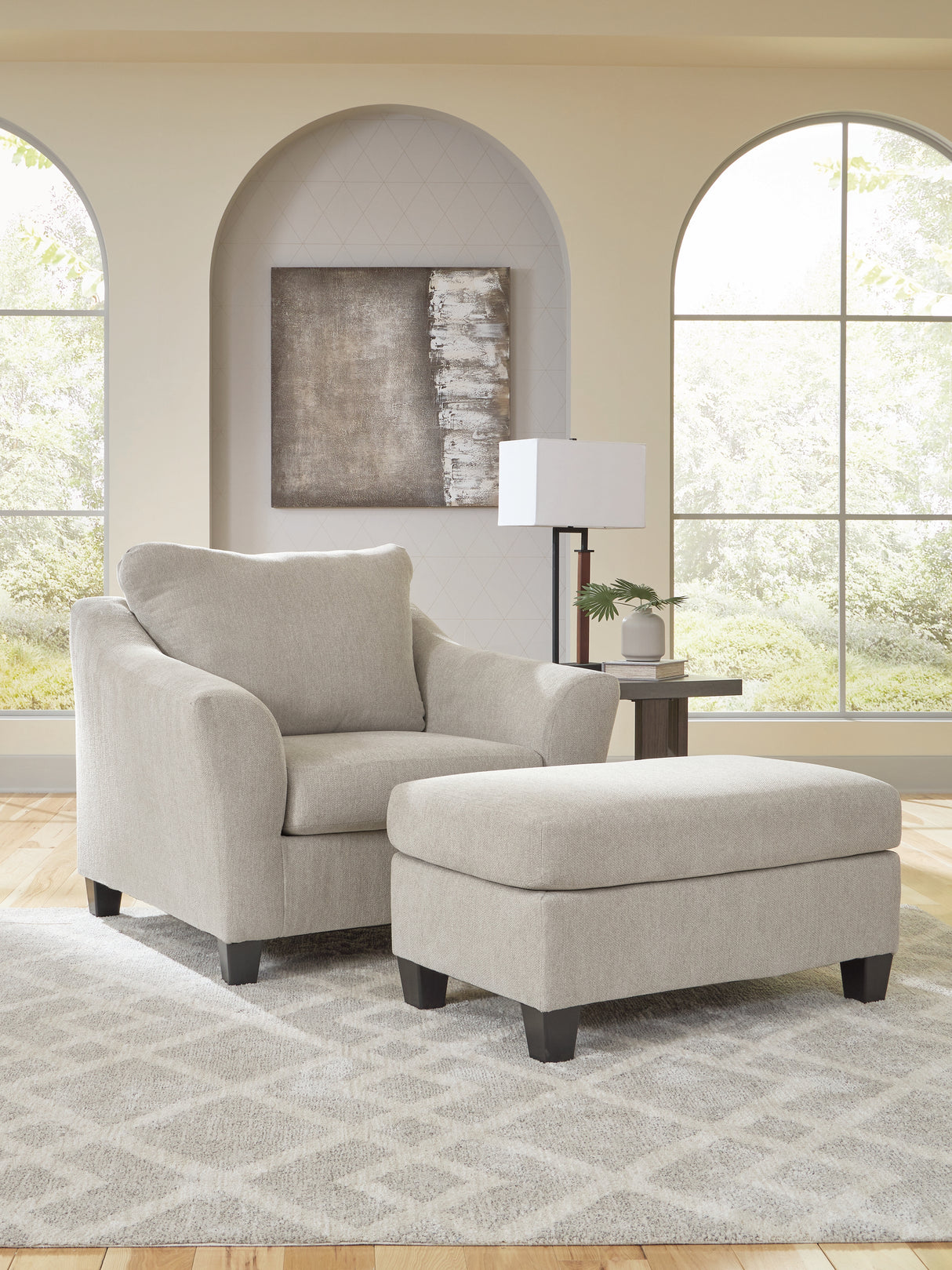 Willarae Taupe Chair and Ottoman from Ashley Furniture - Luna Furniture