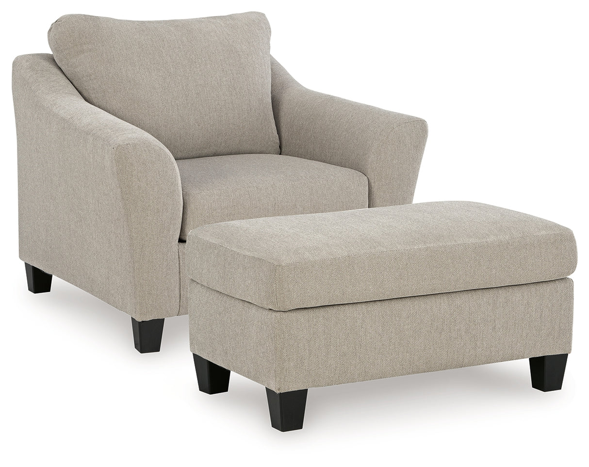 Willarae Taupe Chair and Ottoman from Ashley Furniture - Luna Furniture