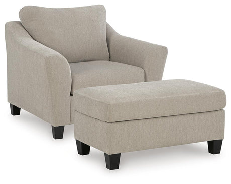 Willarae Taupe Chair and Ottoman from Ashley - Luna Furniture