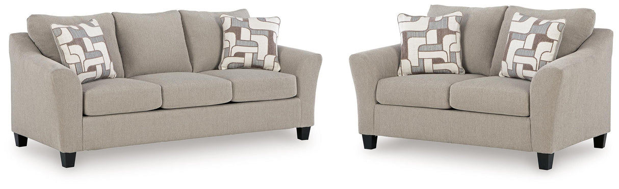 Willarae Taupe Sofa Sleeper and Loveseat from Ashley - Luna Furniture
