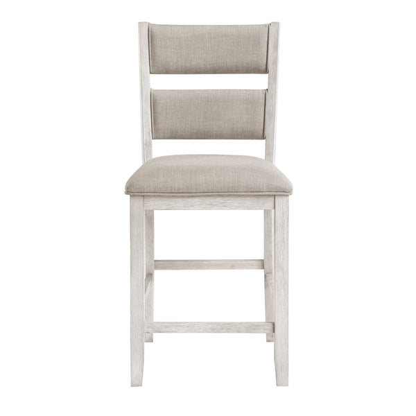 Savile Antique White/Light Gray Counter Height Chair, Set of 2
