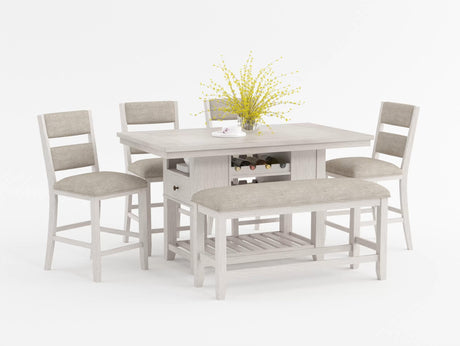 Savile Antique White/Light Gray Counter Height Table from Homelegance - Luna Furniture