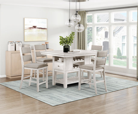 Savile Antique White/Light Gray Counter Height Table from Homelegance - Luna Furniture