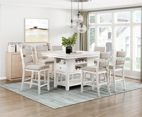 Savile Antique White/Light Gray Counter Height Table from Homelegance - Luna Furniture