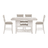 Savile Antique White/Light Gray 5-Piece Counter Height Set from Homelegance - Luna Furniture