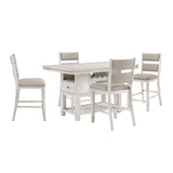 Savile Antique White/Light Gray 5-Piece Counter Height Set from Homelegance - Luna Furniture