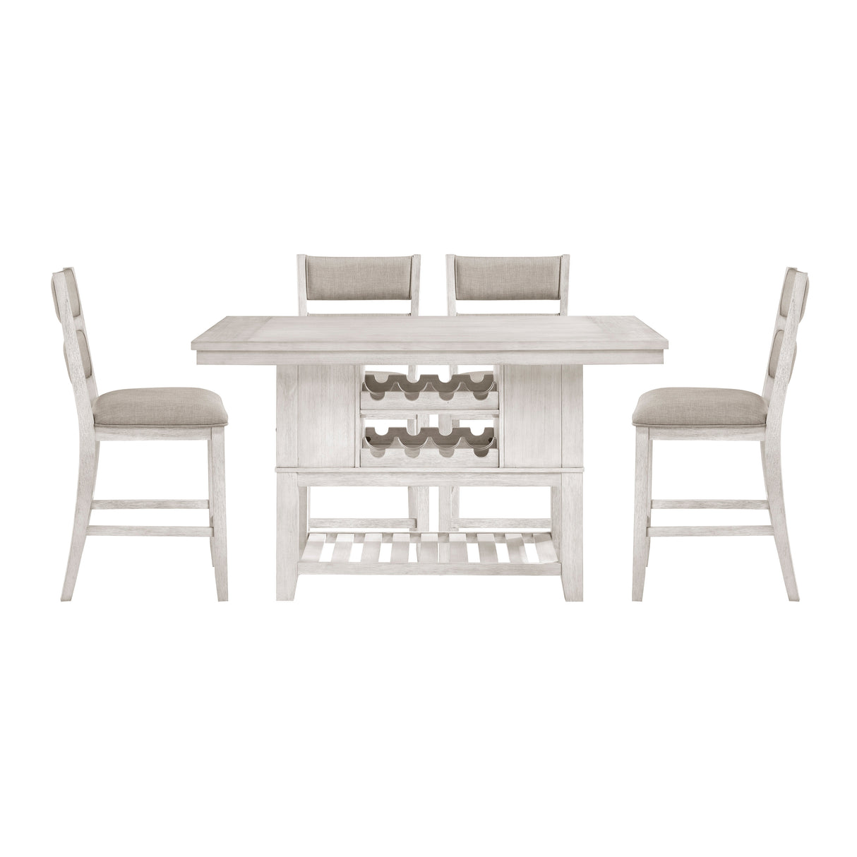 Savile Antique White/Light Gray Counter Height Bench from Homelegance - Luna Furniture