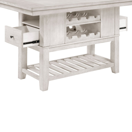 Savile Antique White/Light Gray Counter Height Bench from Homelegance - Luna Furniture
