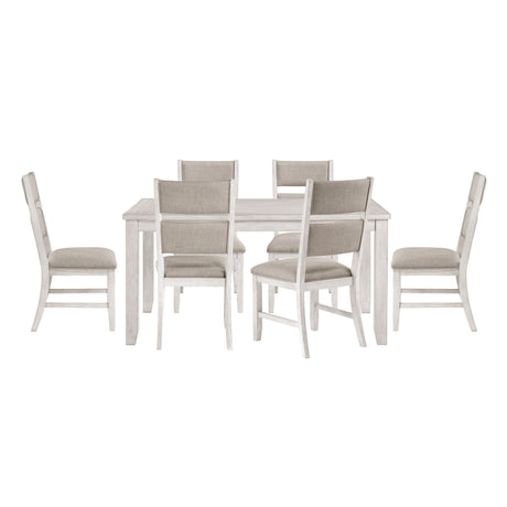 Savile Antique White/Light Gray 7-Piece 60" Dining Room Set from Homelegance - Luna Furniture