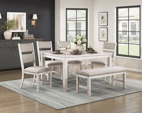 Ogden Graywash/Antique White/Black 5-Piece 48" Round Dining Room Set from Homelegance - Luna Furniture