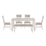 Savile Antique White/Light Gray 6-Piece Dining Set from Homelegance - Luna Furniture