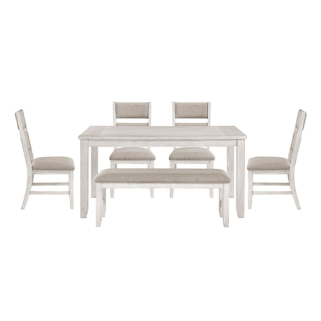 Savile Antique White/Light Gray 6-Piece Dining Set from Homelegance - Luna Furniture