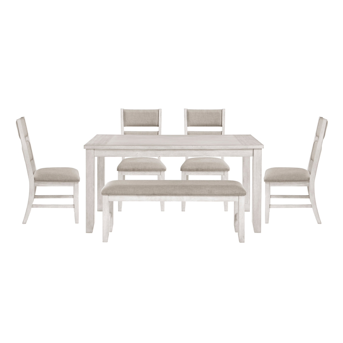 Ogden Graywash/Antique White/Teal 5-Piece 48" Round Dining Room Set from Homelegance - Luna Furniture