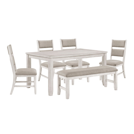 Savile Antique White/Light Gray 6-Piece Dining Set from Homelegance - Luna Furniture