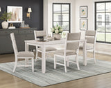 Ogden Graywash/Antique White/Black 5-Piece 48" Round Dining Room Set from Homelegance - Luna Furniture