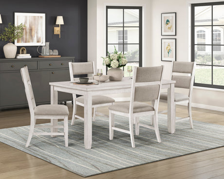 Ogden Graywash/Antique White/Black 5-Piece 48" Round Dining Room Set from Homelegance - Luna Furniture