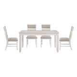 Savile Antique White/Light Gray 6-Piece 60" Dining Room Set with Bench from Homelegance - Luna Furniture