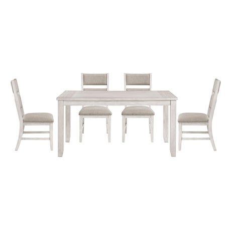 Savile Antique White/Light Gray 6-Piece 60" Dining Room Set with Bench from Homelegance - Luna Furniture