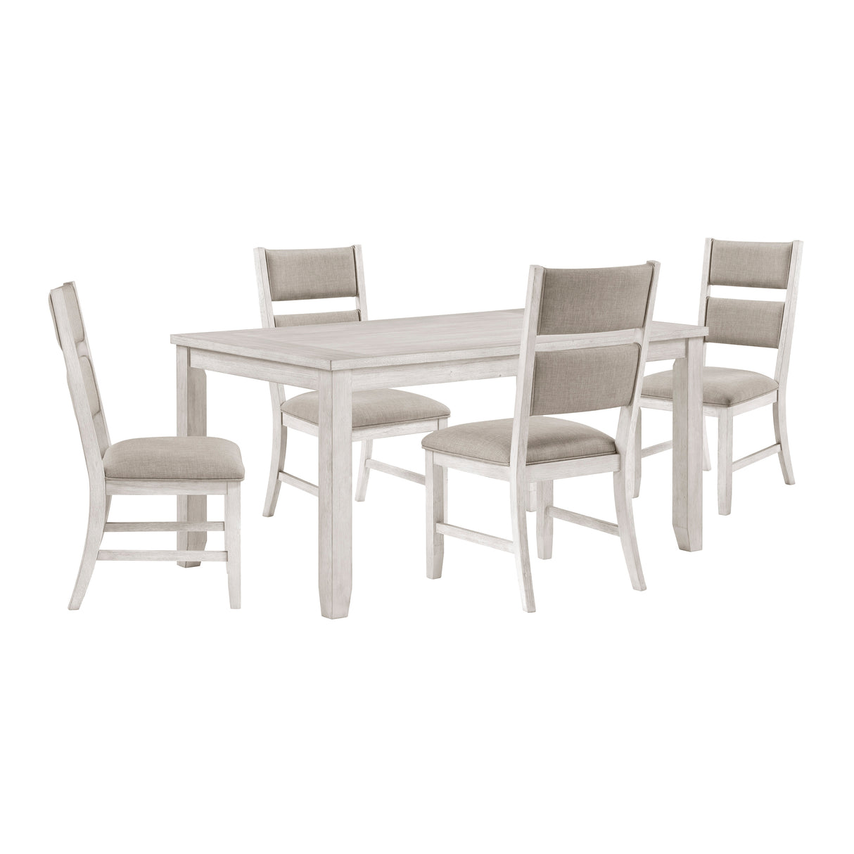 Savile Antique White/Light Gray 6-Piece 60" Dining Room Set with Bench from Homelegance - Luna Furniture