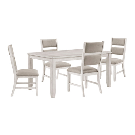 Savile Antique White/Light Gray 6-Piece 60" Dining Room Set with Bench from Homelegance - Luna Furniture