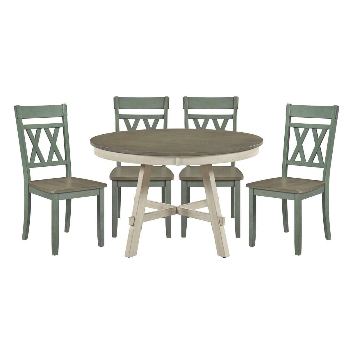 Ogden Teal 5-Piece Round Dining Room Set from Homelegance - Luna Furniture