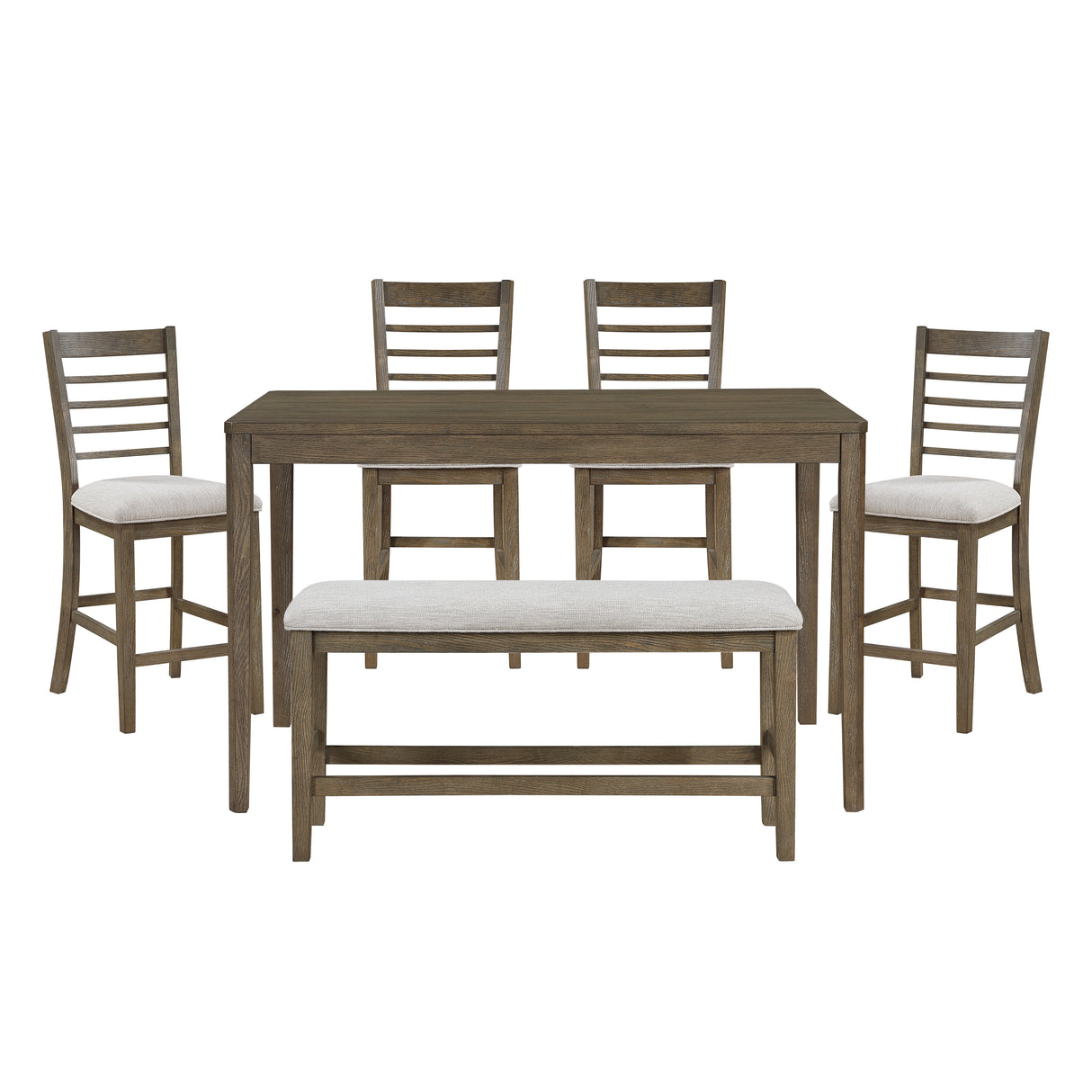 Emilia Light Brown 6-Piece Dining Set from Homelegance - Luna Furniture