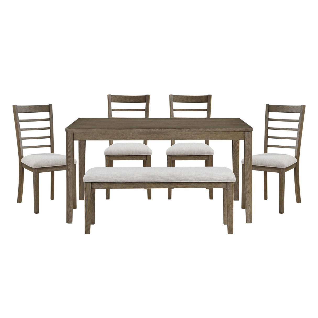 Emilia Light Brown 6-Piece Dining Set from Homelegance - Luna Furniture