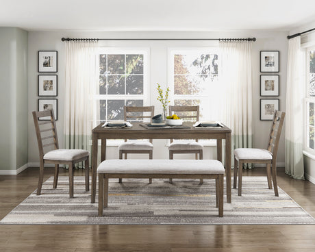 Emilia Light Brown 6-Piece Counter Height Set from Homelegance - Luna Furniture