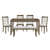 Emilia Light Brown 6-Piece Counter Height Set from Homelegance - Luna Furniture