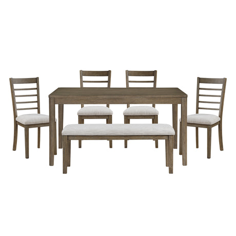 Emilia Light Brown 6-Piece Counter Height Set from Homelegance - Luna Furniture