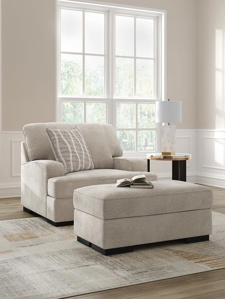 High Profile Chair and Ottoman in Taupe from Ashley Furniture - Luna Furniture