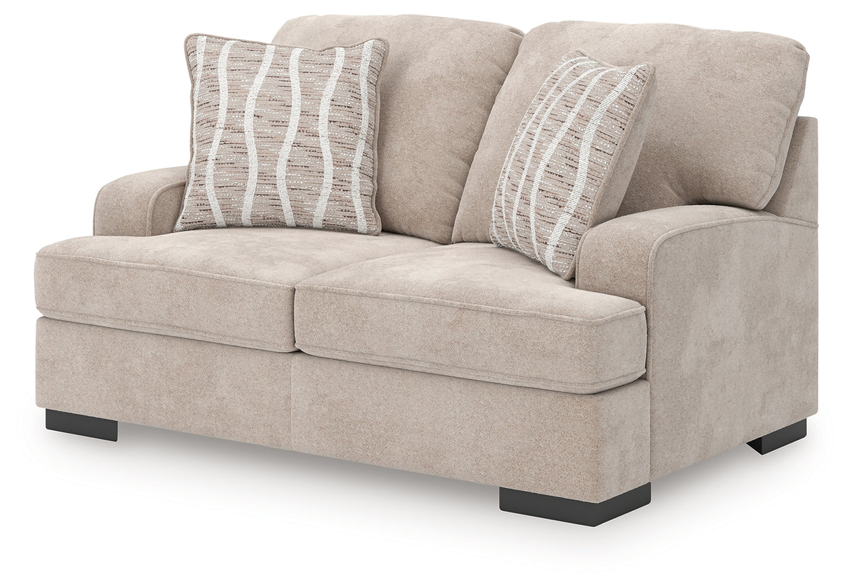 High Profile Taupe Loveseat from Ashley - Luna Furniture