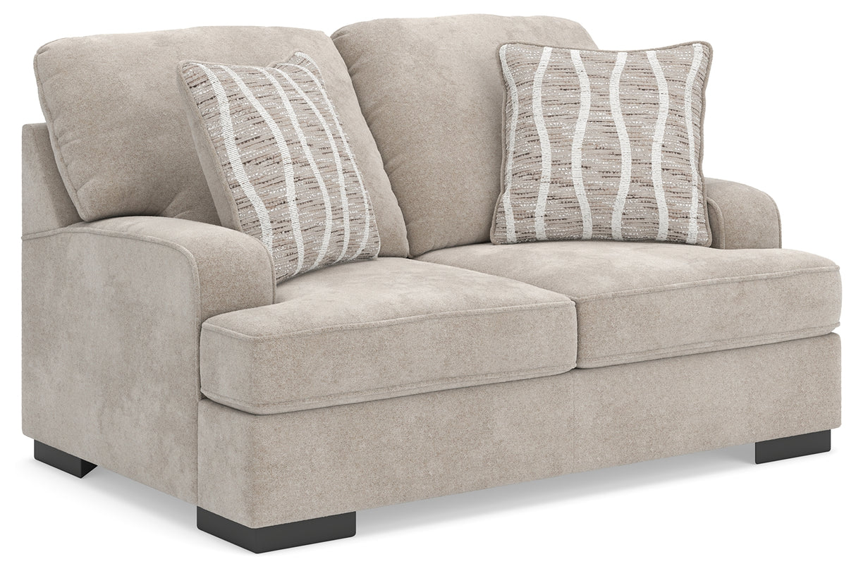 High Profile Taupe Loveseat from Ashley - Luna Furniture