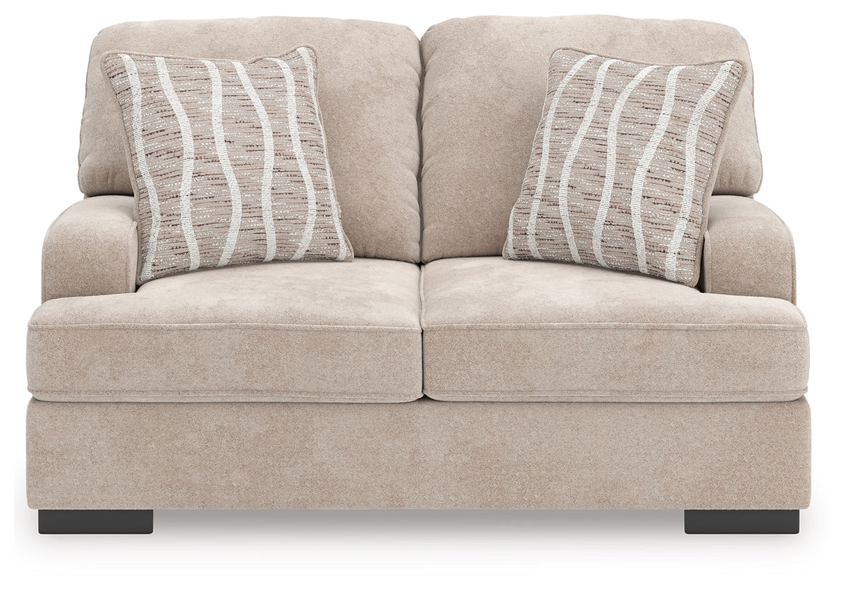 High Profile Taupe Loveseat from Ashley - Luna Furniture