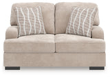 High Profile Taupe Loveseat from Ashley - Luna Furniture
