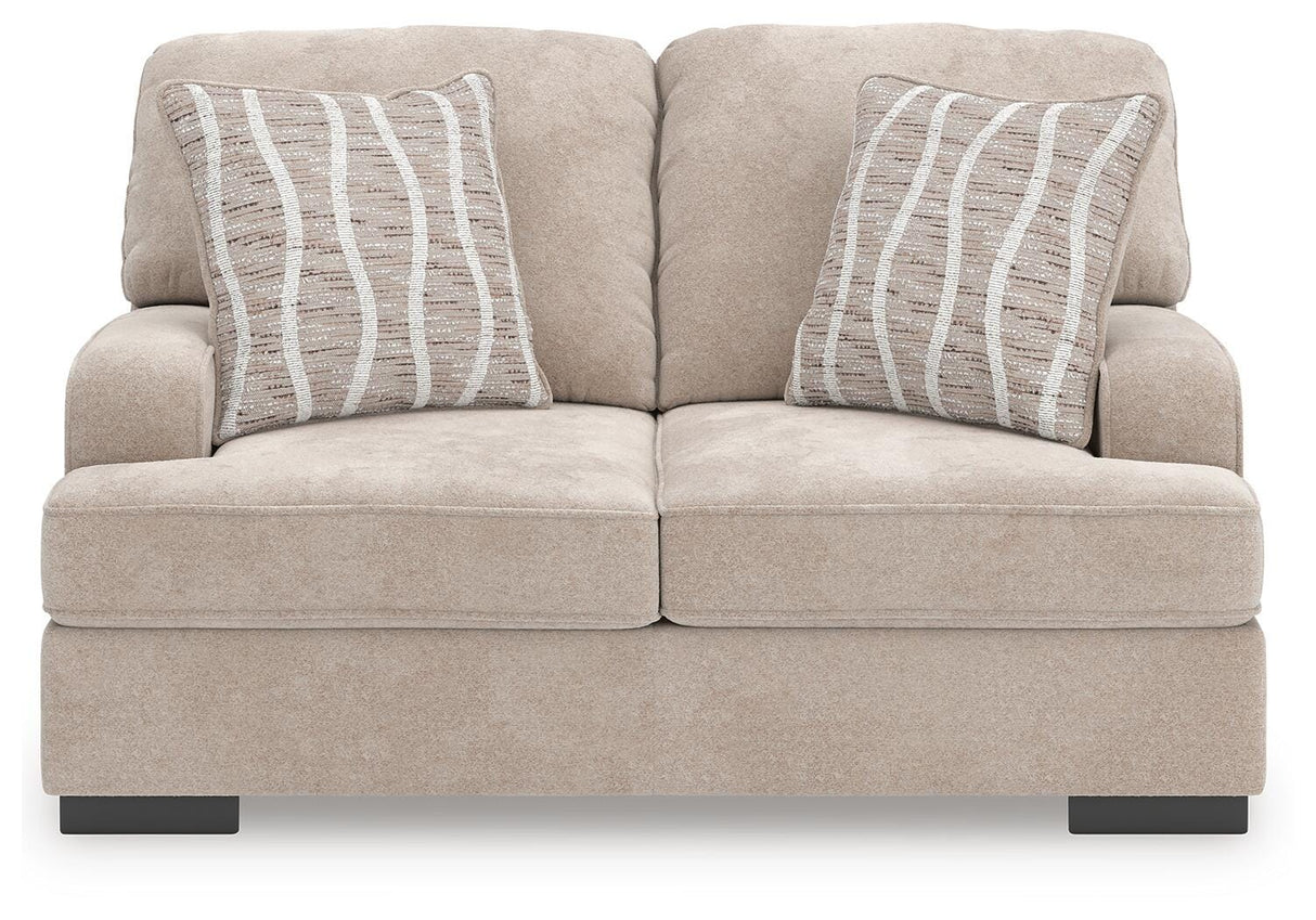 High Profile Taupe Loveseat from Ashley - Luna Furniture