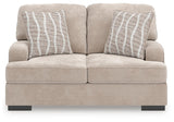 High Profile Taupe Loveseat from Ashley - Luna Furniture
