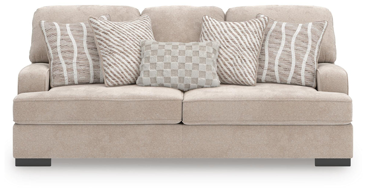 High Profile Taupe Sofa, Oversized Chair and Ottoman