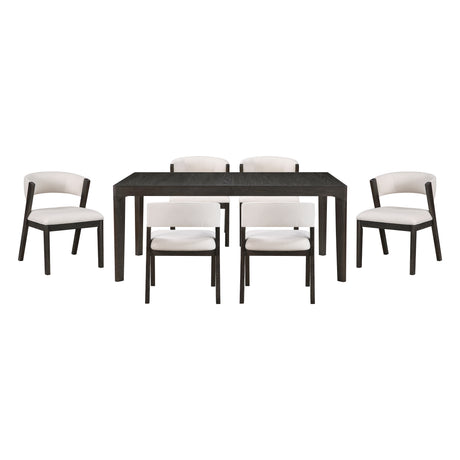 Soma Black/Beige 7-Piece Expandable Dining Set from Homelegance - Luna Furniture