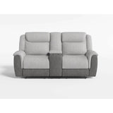 Harriette Gray Double Reclining Loveseat with Center Console from Homelegance - Luna Furniture