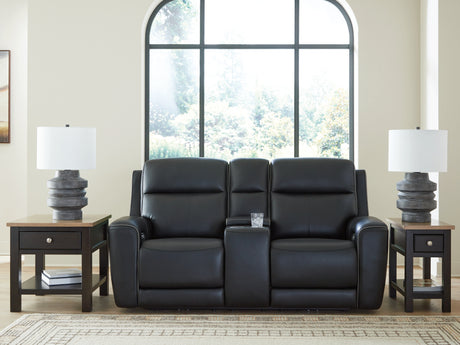 5Z-Relaxation Onyx Power Reclining Loveseat with Console from Ashley - Luna Furniture