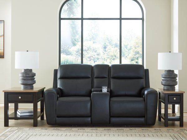 5Z-Relaxation Onyx Power Reclining Loveseat with Console